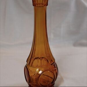 Vintage 1970's MCM Wheaton Glass Amber Bullseye 9" Vase